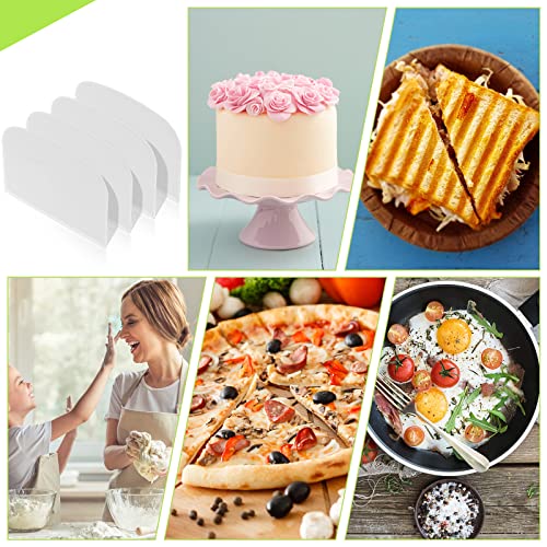 Queekay 4 Pcs Plastic Dough Scraper, Flexible Bowl Bench Scraper