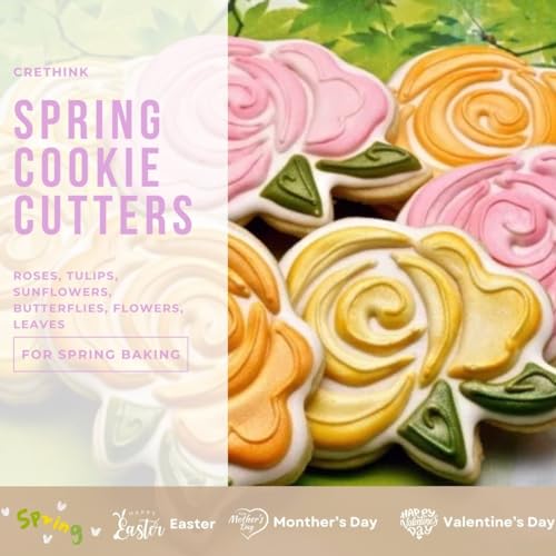 6 Pieces Spring Cookie Cutter Set for Baking - Stainless Steel - style: Spring