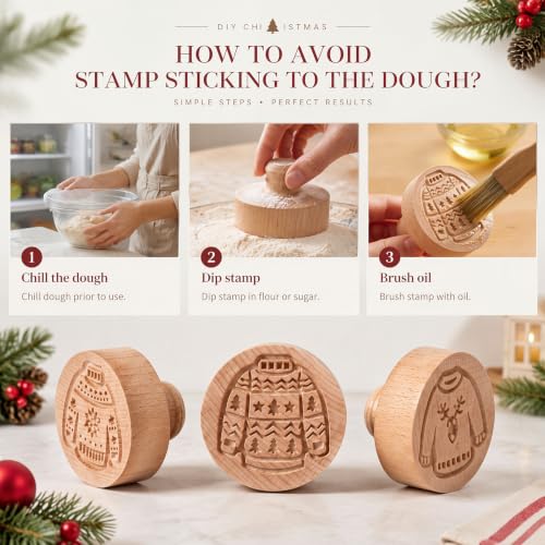 3 Set Ugly Sweater Cookie Stamps, 2.5" Springerle Molds - style: Ugly Sweater