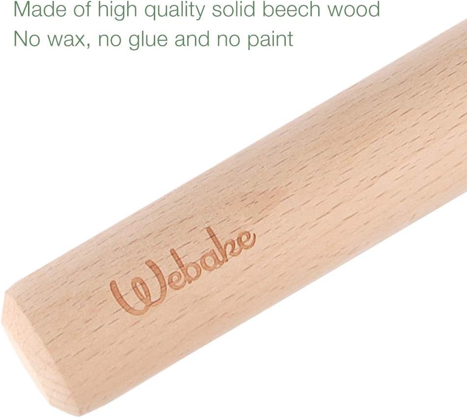 Webake Tart Tamper Wood Pastry Tart Tamper with Rolling Pin for Baking, Great Mini Cheesecake Pan Tool