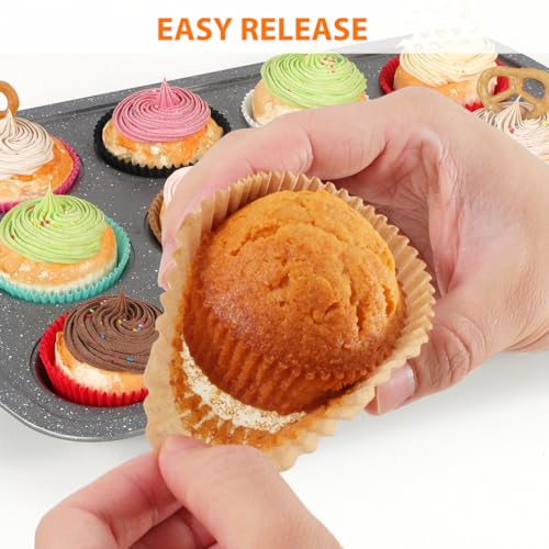 Caperci Standard Cupcake Liners for Baking Paper Muffin Liners Cups 200pcs - color: Natural
