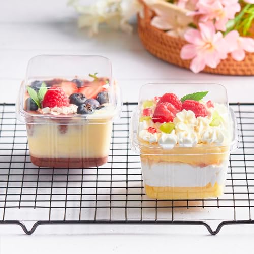 Kucoele 50 Pack 8 oz Plastic Dessert Cups with Lids and Sporks - style: 50 Pack 8oz