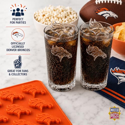 MasterPieces Fan Pans NFL Denver Broncos Ice Cube Tray - Premium Quality, Educational, and Fun Activity for Kids and Families - Great Gift Idea for Holidays, Birthdays, and Everyday Playtime - style: Denver Broncos