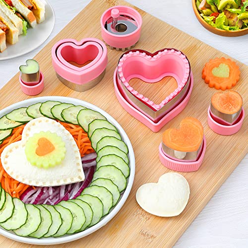 BakingWorld Heart Cookie Cutter & Sandwich Sealer, 6-Pc Valentines Set