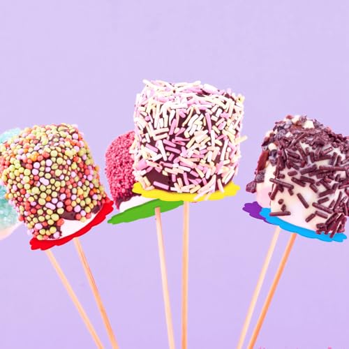 100 Pcs Scalloped Cake Pop Boards with Hole Cake Base, Multicolor - color: Multicolor