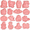 16 Pcs Halloween Cookie Cutters, 3D Cookie Cutter with Plunger Stamp - color: Halloween