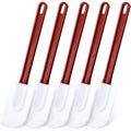 Meekoo 5 Pcs 10 Inch Rubber Spatula High Heat Resistant Silicone Spatula - color: white, red, size: 10 Inch