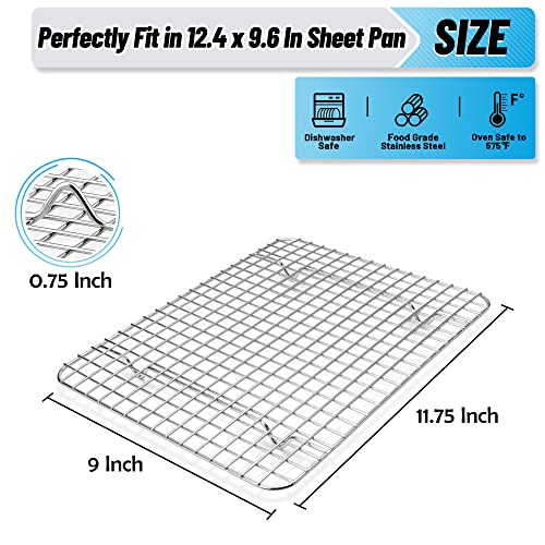 TeamFar Cooling Rack, 11.75”x9” Stainless Steel Baking Grid Wire Rack - size: 11.75 x 9-Inch