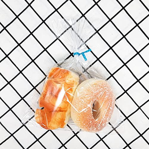 Newkita Clear Goodie Bags - 8x10 Cellophane Treat Bags With 4" Twist Ties, 100 Pack - size: 8x10 Inch