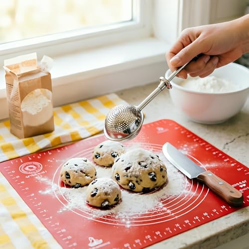 2Pcs Flour Duster Sifter for Baking,304 Stainless Steel Powdered Sugar Shaker Duster with Handle Small Sifter Tool Baking Supplies for Home Bakers Flour Sugar Spices Dusting Wand Kitchen Gadgets