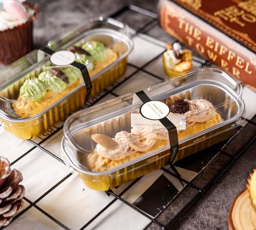 NPLUX Halloween Mini Loaf Pans, 6.8oz 50 Pack Gold for Home Bakers - color: Gold