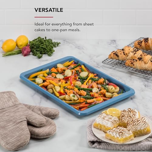 KitchenAid 10x15in Nonstick Aluminized Steel Baking Sheet, Blue Velvet - color: Blue Velvet, size: 10 x 15 Inch
