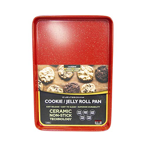 casaWare 3pc Ultimate Cookie Sheet Set (Red Granite) - color: Red Granite