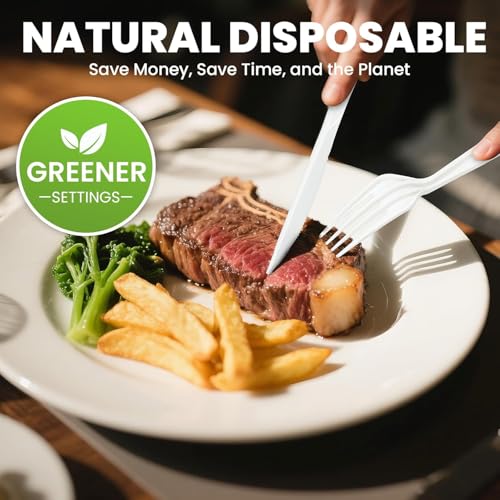 300-Count Compostable Spoons - Eco-friendly, Heavy Duty BPI Certified, Plastic-Free Disposable Spoons for BBQ, Camping, Events - Plant-Based No Plastic Spoon Set - size: 300 Spoons