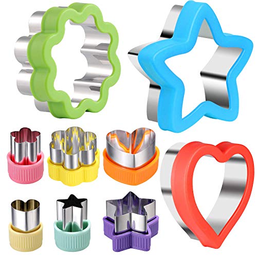 laxizar 9 pcs Cookie Cutters Fruit Cutter Mini Vegetable Cookie Stamps Mold