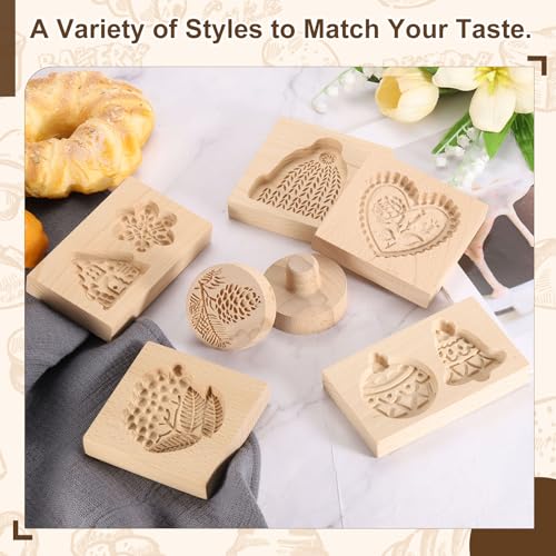 uxcell Cookie Stamp Wooden Cookie Cutter Baking Tools Chamomile