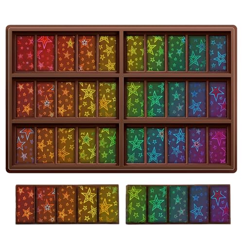 Christmas Star Candy Molds Holographic Chocolate Mold Silicone - color: Star, style: Rectangle