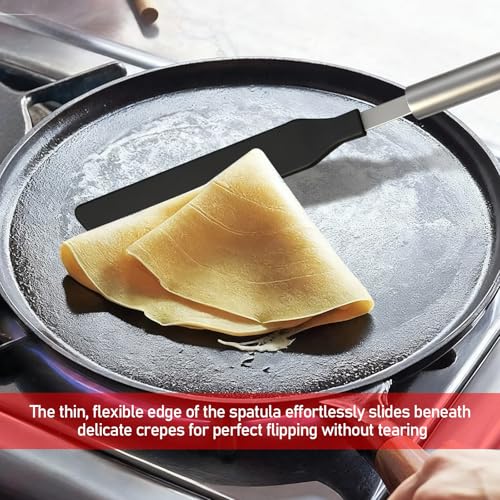 Crepe Spreader & Spatula Set, 3-Piece Offset T-Shaped 7" & 5" Stainless