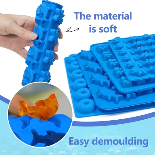 Sidosir 7Pcs Silicone Marine Theme Starfish Ocean Molds, Non-Stick Dinasur Chocolate Mold for Parties, Silicone Bear Gummy Mold for Make Gummies, Gummy Heart for Home Diy - color: Ocean Animal