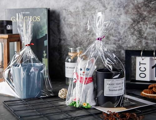 LOKQING Halloween Treat Bags Bulk, 200 Pack 8x11 in for Markets - color: Clear-8x11Inch-200