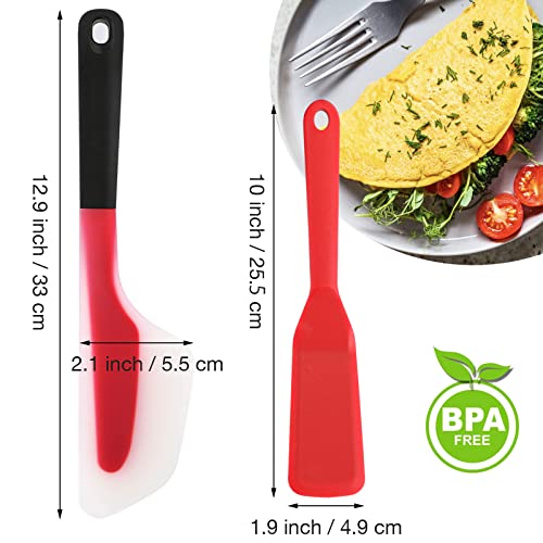 Webake Silicone Omelette Spatula Set, Big & Small, Heat Resistant, Non-Stick, Dishwasher Safe - size: Regular