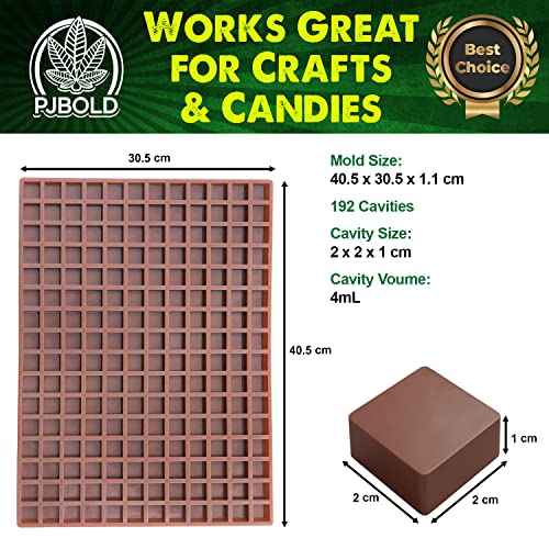 3.8mL Square Silicone Candy Mold - Half Sheet - size: 3.8mL