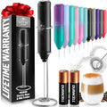 Zulay Kitchen Milk Frother Handheld, Drink Mixer Wand, Stirrer - Black - color: Black, size: Compact Frother + Batteries