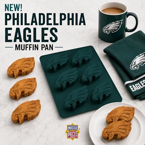 MasterPieces Game Day - FanPans NFL Philadelphia Eagles Silicone Muffin Pan - Dishwasher Safe - style: Philadelphia Eagles
