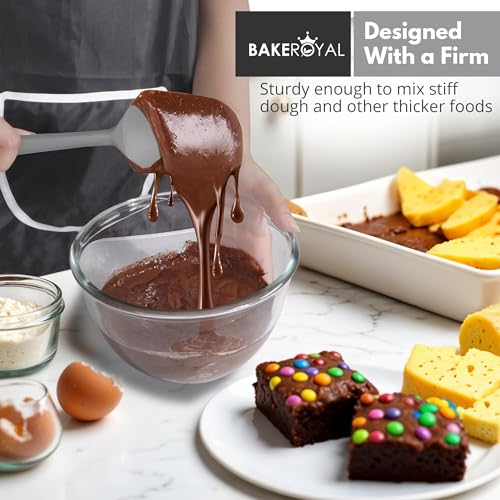 BakeRoyal Silicone Spatula Set, 600°F Heat Resistant, 4 Piece BPA-Free Food Grade Silicone Kitchen Utensils Set for Baking, Cooking & Mixing, Non Stick Silicone Cooking Utensils Set - Gray - color: Gray