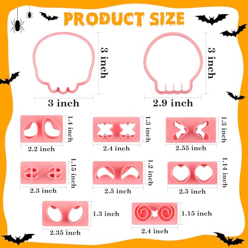 HUAKENER Halloween Cookie Cutters Set, Skull Cookie Cutter, Biscuit Molds - color: Skull