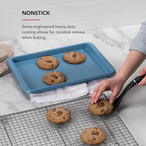 KitchenAid 9x13in Nonstick Aluminized Steel Baking Sheet, Blue Velvet - color: Blue Velvet, size: 9 x 13 Inch