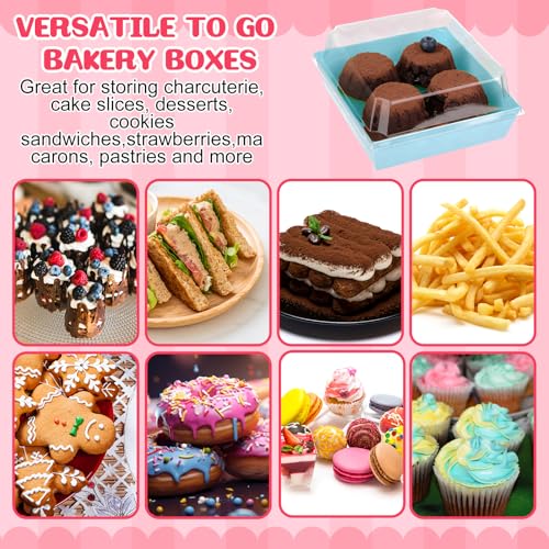 Vesici 200 Pcs 5 Inch Charcuterie Boxes with Clear Lids Pastel Bakery Boxes - color: Pastel, size: 5 Inch