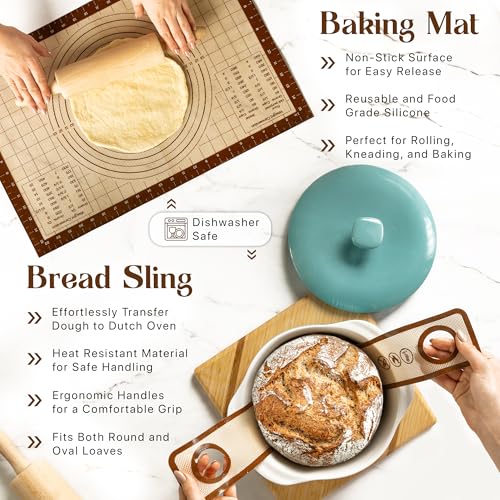 ABIOTO Banneton Baskets with Sourdough Bread Baking Supplies - 17-Piece Kit - size: 17-Piece Kit