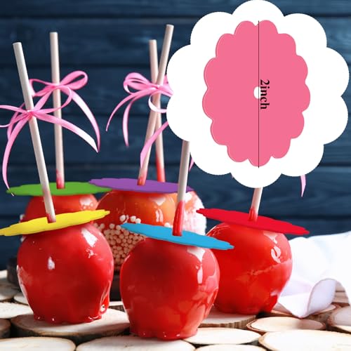 100 Pcs Scalloped Cake Pop Boards with Hole Cake Base, Multicolor - color: Multicolor