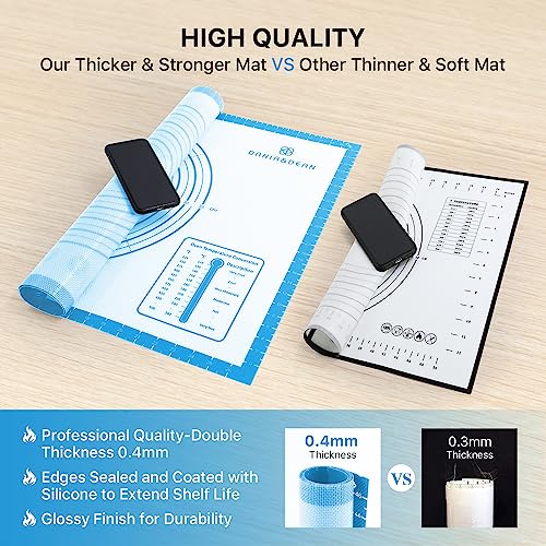 DANIA & DEAN 36"x24" Large Durable Silicone Baking Mat for Pastry and Bread - color: Blue, size: 36"L x 24"W