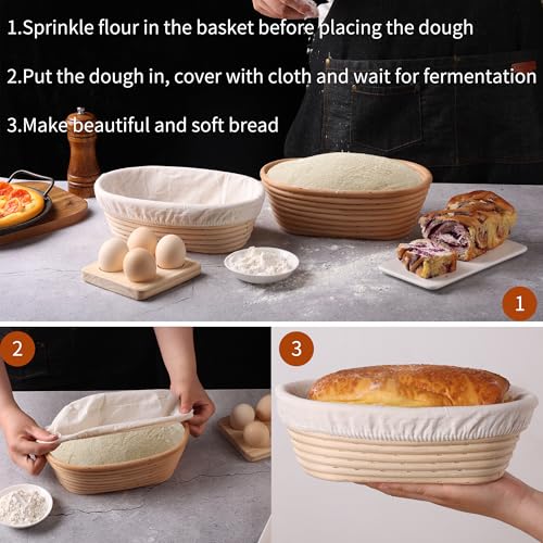 9.8 Inch Banneton Bread Proofing Basket Oval Sourdough Bread Basket