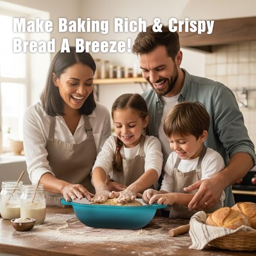 5 QT Enameled Cast Iron Sourdough Bread Oven, Loaf Pan with Lid - color: BlueGreen, size: 5 QT