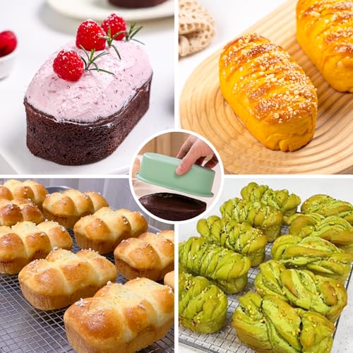 QELEG Silicone Mini Loaf Pan (4 Pack), Nonstick Silicone Baking Mold for Homemade Bread,Toast and Pound Cakes 5.9x3.3x1.8inch