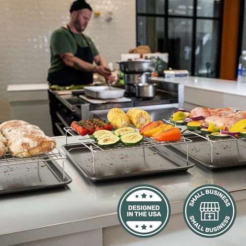 Durable 3 Tiers Stackable, 16" x 10" Cooling Rack for Baking - size: 10" x 16" 3-Pack
