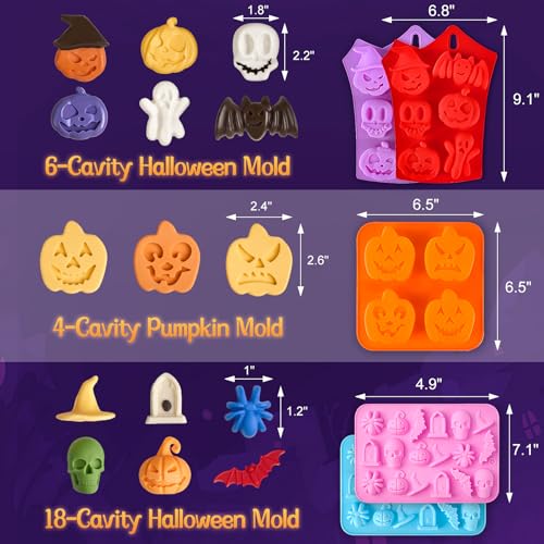 Halloween Chocolate Silicone Molds, 5Pcs