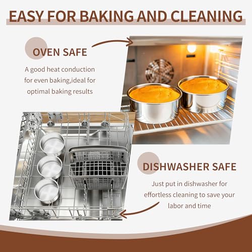 TeamFar 5 Inch Cake Pan Set of 4, Stainless Steel Small Layer Cake Pans Tin - size: 5inch