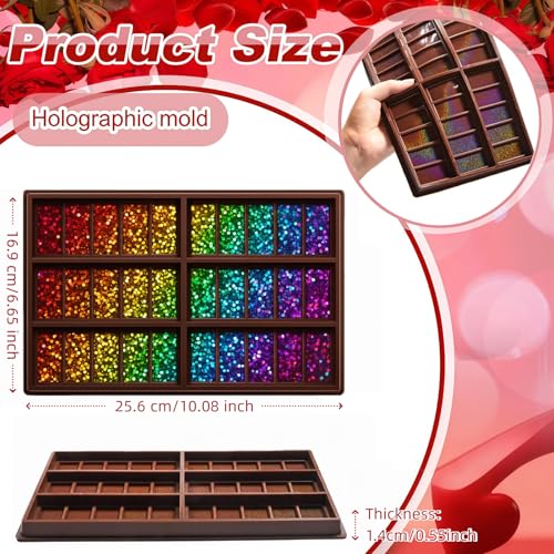 Christmas Candy Molds Holographic Chocolate Mold Silicone, Dot - color: Dot, style: Rectangle