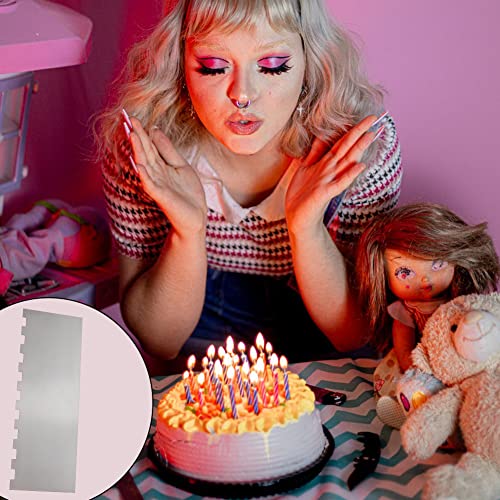 8.6 Inch Stainless Steel Cake Scraper Metal Scraper for Cake Smoother Leveler Scraper Cake Decorating Comb Cake Cutter for Mousse Butter Cream (Style 2) - size: Style 2