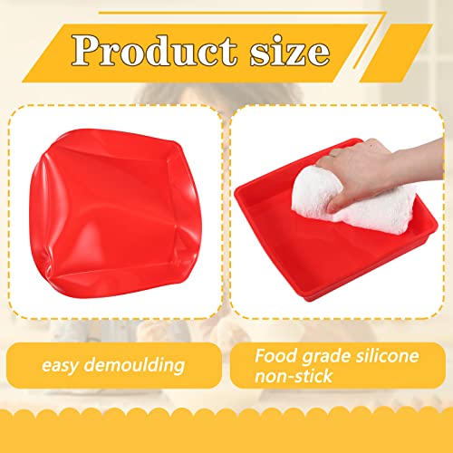 Geetery 4 Pcs Silicone Square Brownie Pan 7.5" Silicone Baking Pan - size: 7.5 x 7.5 x 1.5 Inches