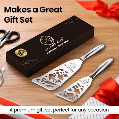 Gourmet Easy Fish Spatula Set, Ultra-Thin Edge Easy Flipping – Fish Edition - color: Fish Edition