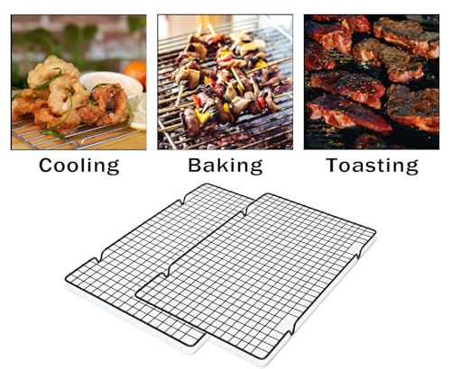 VNIMTI 2 Pack Cooling Rack for Baking Cooking, 16" x 10" Squares Wire Racks - size: 16" x 10" - 2PCS