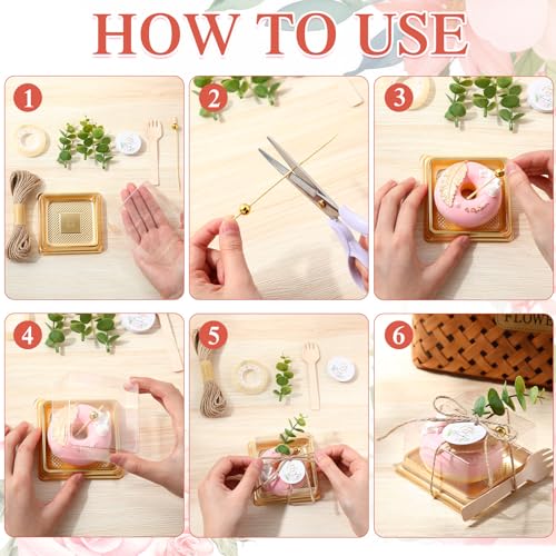 Honeydak 3.5 Inch Individual Cupcake Containers with Lids, Gold, 50 Sets - color: Gold