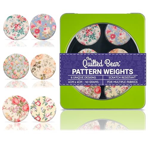 The Quilted Bear Fabric & Paper Pattern Weight Set, Floral - color: TQB - Floral