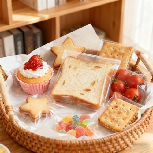 200 Pcs Self Sealing Cellophane Bags, 2x3 Inches Cookie Bags, Resealable Cellophane Bags Self Adhesive for Bakery Cookies Candy Snack - size: 2'' x 3''