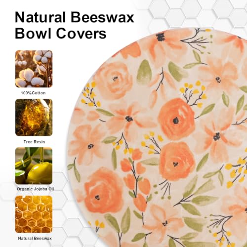 2Pcs 10inch Reusable Beeswax Elastic Bowl Covers for Bread Proofing - style: Rose